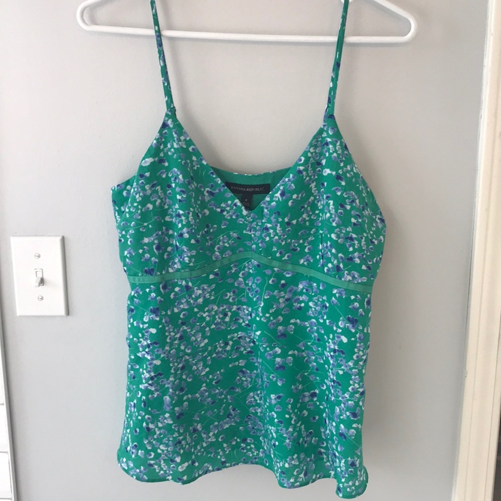 Banana Republic Floral Tank with Ruffle